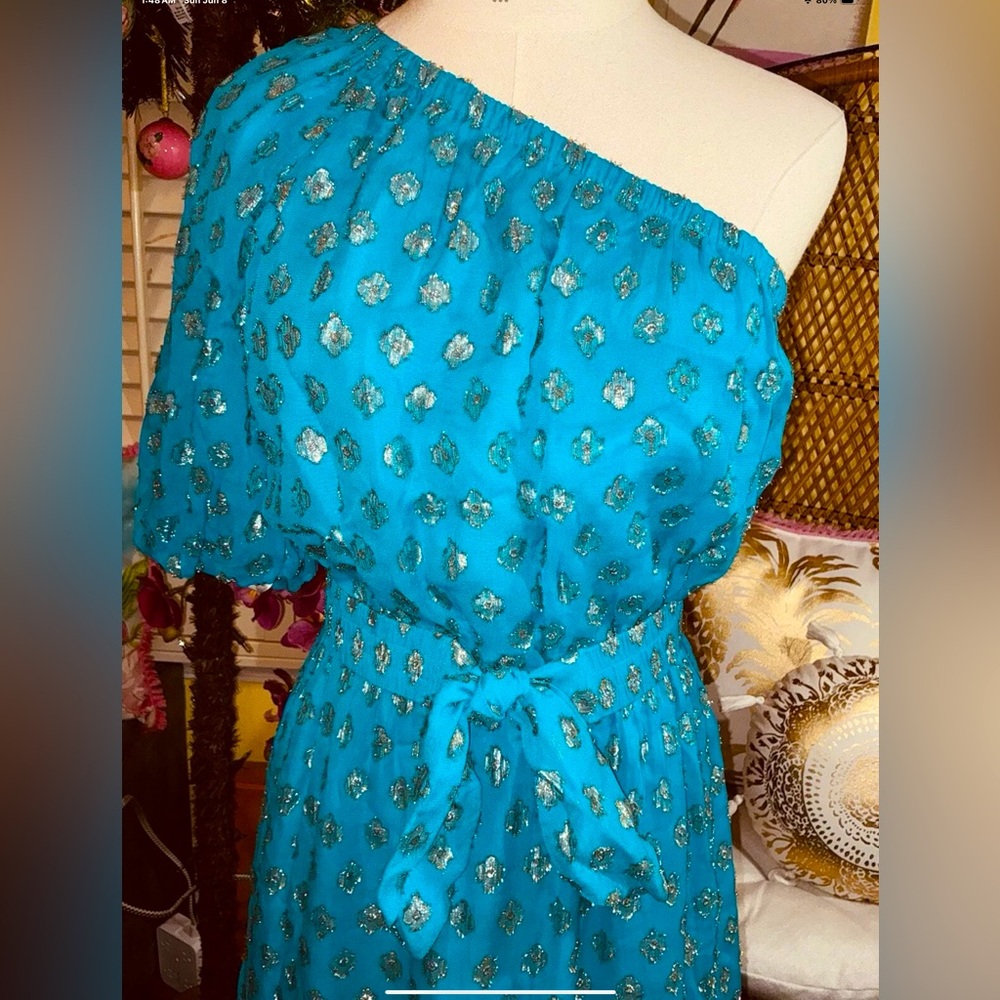 Lilly Pulitzer NWT Zelalynn One-Shoulder Maxi Dress Blue Rhapsody PP Size 4 - Picture 5 of 9